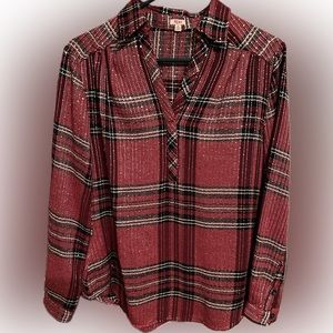 Reba brand maroon plaid shirt